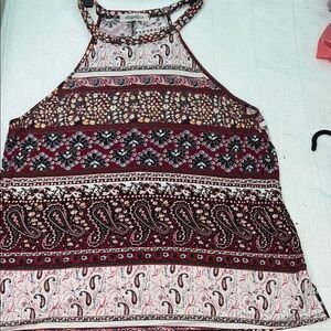 Hapclus Women's Bohemian Tank Top - Red and Black